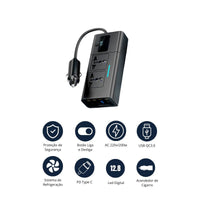 Inversor para carro portátil 12V - 200W