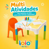 Mesa Multi Atividades Infantil + Kit 6 Apostilas com 330+ Atividades de Brinde 🎁