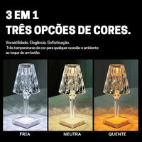 Lâmpada de Mesa Diamante LED Sem Fio Carpetino