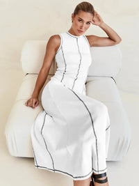 Vestido Midi de Malha Sem Mangas Eleganza