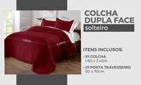 Kit Colcha de Cama Vinho Carpentino